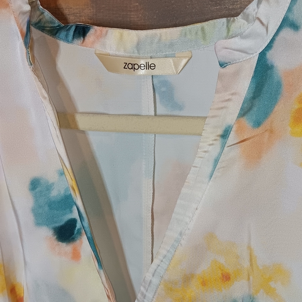 Satin Swinsuit Cover Up. Zapelle 14 Watercolors - Picture 3 of 5